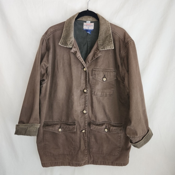 Vintage Y2K Dungarees High Sierra Men's Brown Grunge Field Jacket. Size L. - Picture 1 of 8